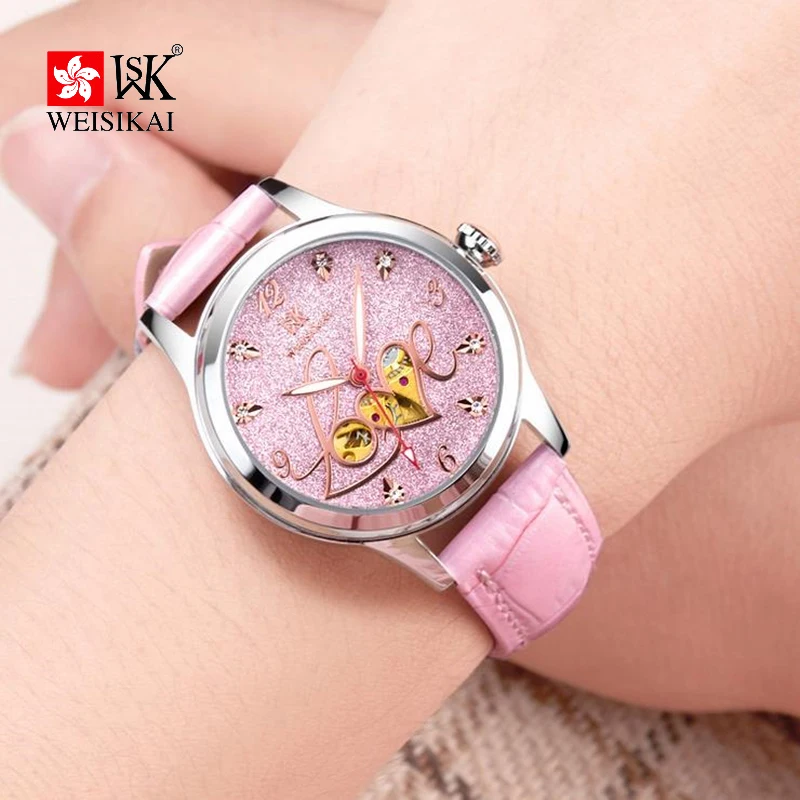 Brand Women Automatic Watch Tourbillon Mechanical Watches Waterproof Luminous Starry Hollow Love Face Leather Lady Wristwatch
Brand Women Automatic Watch Tourbillon Mechanical Watches Waterproof Luminous Starry Hollow Love Face Leather Lady Wristwatch