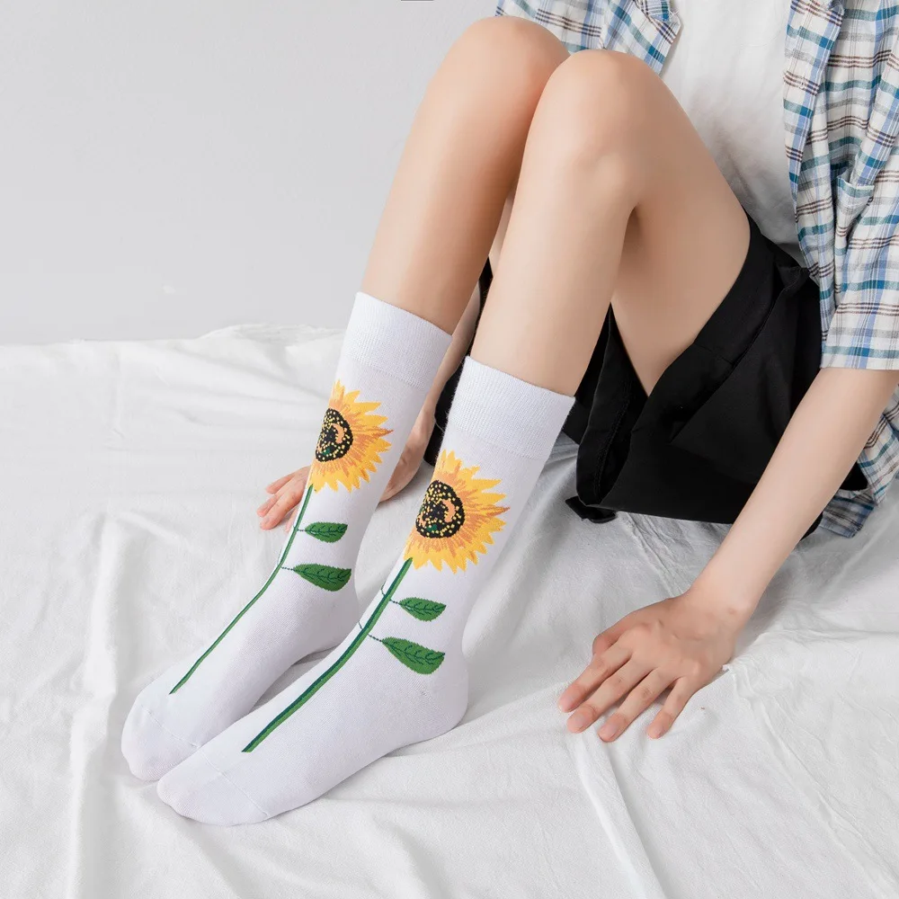 Women's Tube Socks White Neutral Autumn And Winter New Cartoon Men And Women Cotton Socks Jacquard Sunflower Japanese Korean Soc
Women's Tube Socks White Neutral Autumn And Winter New Cartoon Men And Women Cotton Socks Jacquard Sunflower Japanese Korean Soc