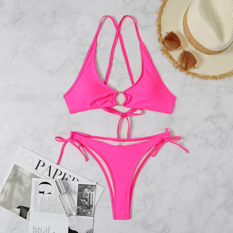 2022 Summer New Arrival Solid Color Bikini Set Women Hollow Out Two Piece Swimsuit Sexy Swimwear Push Up Bathing Suit Beachwear
2022 Summer New Arrival Solid Color Bikini Set Women Hollow Out Two Piece Swimsuit Sexy Swimwear Push Up Bathing Suit Beachwear