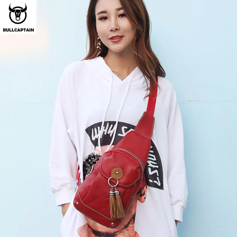 Brand Women Genuine Leather Chest Bag Female Leisure Outdoor Soft Cowhide Shoulder Tassel Crossbody Bags Fashion Girls Handbags 
Brand Women Genuine Leather Chest Bag Female Leisure Outdoor Soft Cowhide Shoulder Tassel Crossbody Bags Fashion Girls Handbags