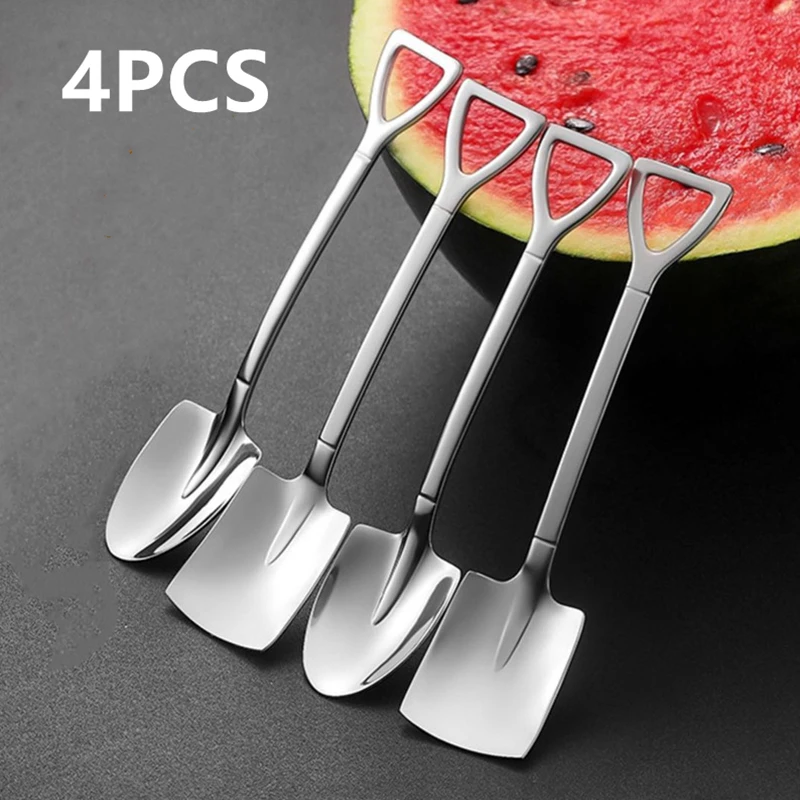 4PCS Coffee Spoon Ice Cream Scoop Stainless Steel Retro Iron Shovel Spoon Cutlery Set Creative Spoon tea-spoon Fashion Tableware
4PCS Coffee Spoon Ice Cream Scoop Stainless Steel Retro Iron Shovel Spoon Cutlery Set Creative Spoon tea-spoon Fashion Tableware