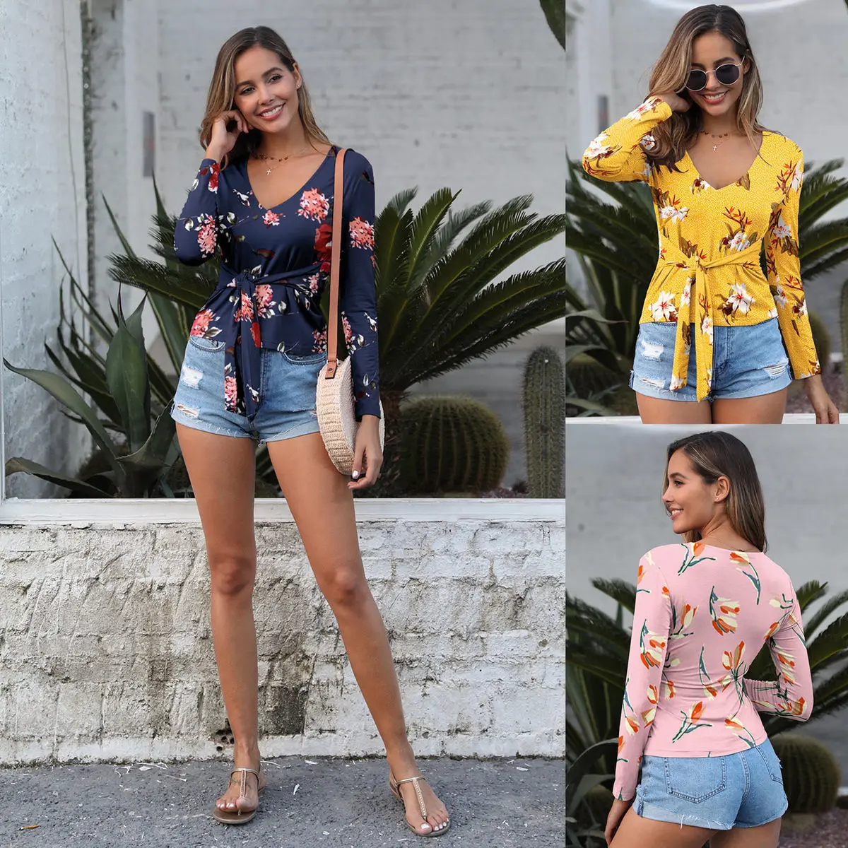 Spring And Autumn Women'S Printed Long Sleeve T-Shirt Slim And Thin Lace-Up V-Neck Short Top
Spring And Autumn Women'S Printed Long Sleeve T-Shirt Slim And Thin Lace-Up V-Neck Short Top