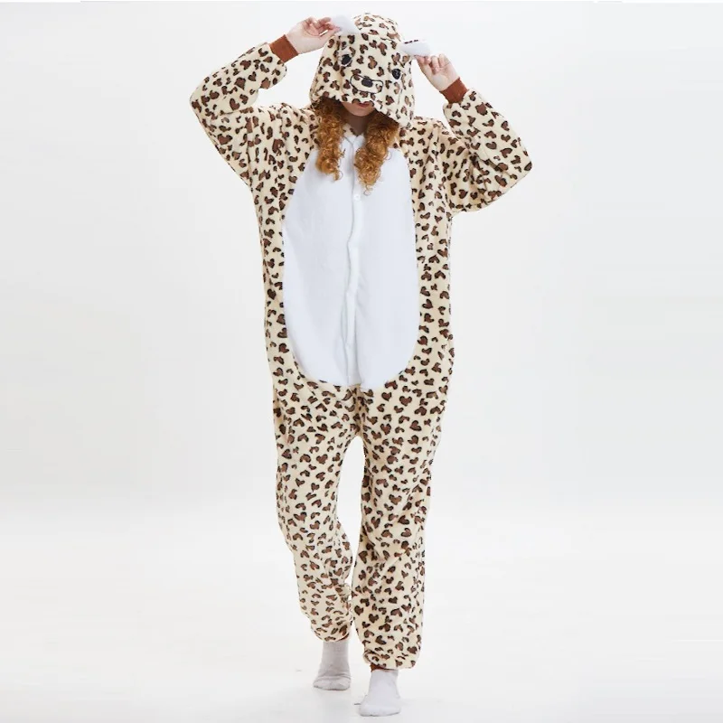 Кигуруми Леопард медведь капюшон onesie для мужчин wo kuguurumi combinaison Пижама взрослых