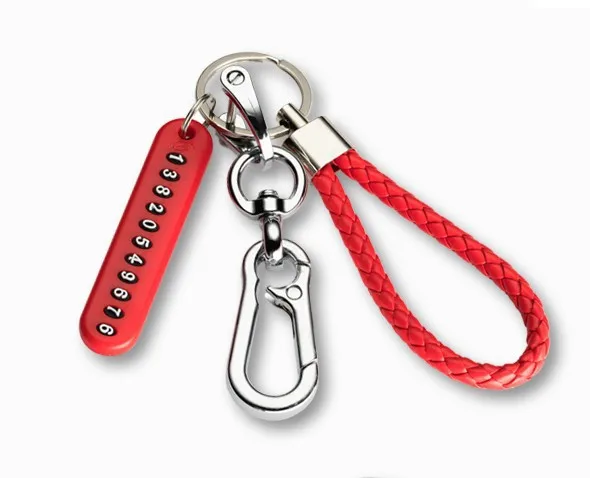 Anti-lost Car Keychain Phone Number Card Keyring Leather Bradied Rope Auto Vehicle Key Chain Holder Accessories Gift for Husband
Anti-lost Car Keychain Phone Number Card Keyring Leather Bradied Rope Auto Vehicle Key Chain Holder Accessories Gift for Husband