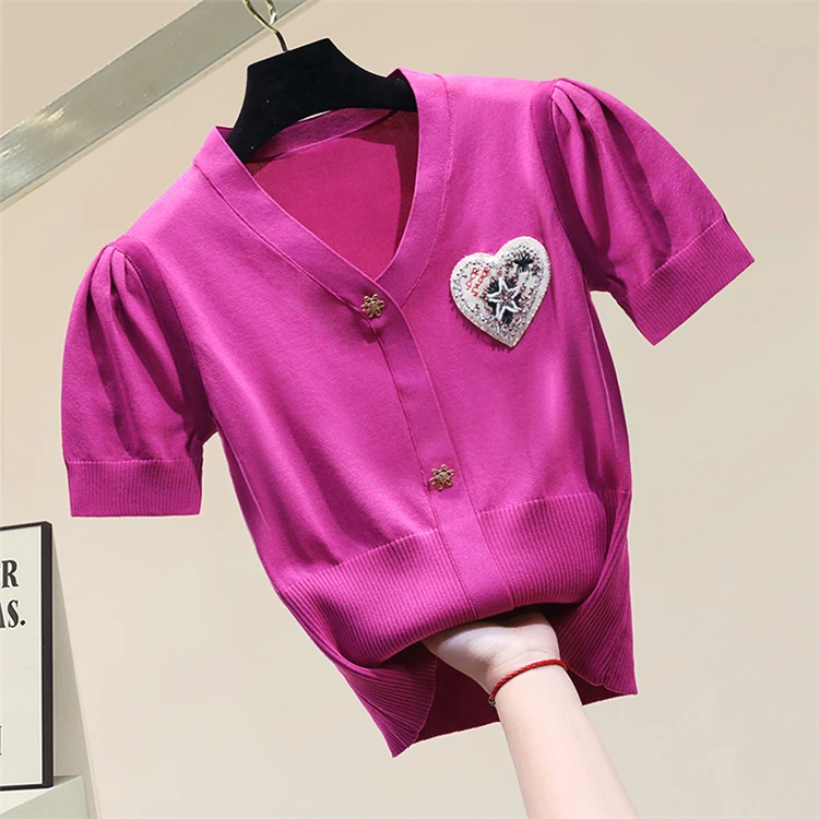 V-neck Plain Short Spring Summer Knitwear Bottoming Top Pure Cotton Short Sleeve Loose Knitted T-shirt Women's New 2021 Jumper
V-neck Plain Short Spring Summer Knitwear Bottoming Top Pure Cotton Short Sleeve Loose Knitted T-shirt Women's New 2021 Jumper