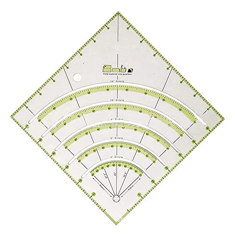 Quilting Ruler, Arcs Fan Quilt Cutter Ruler Quilting Ruler Acrylic Quilters Ruler with Double Colored Lines
Quilting Ruler, Arcs Fan Quilt Cutter Ruler Quilting Ruler Acrylic Quilters Ruler with Double Colored Lines
