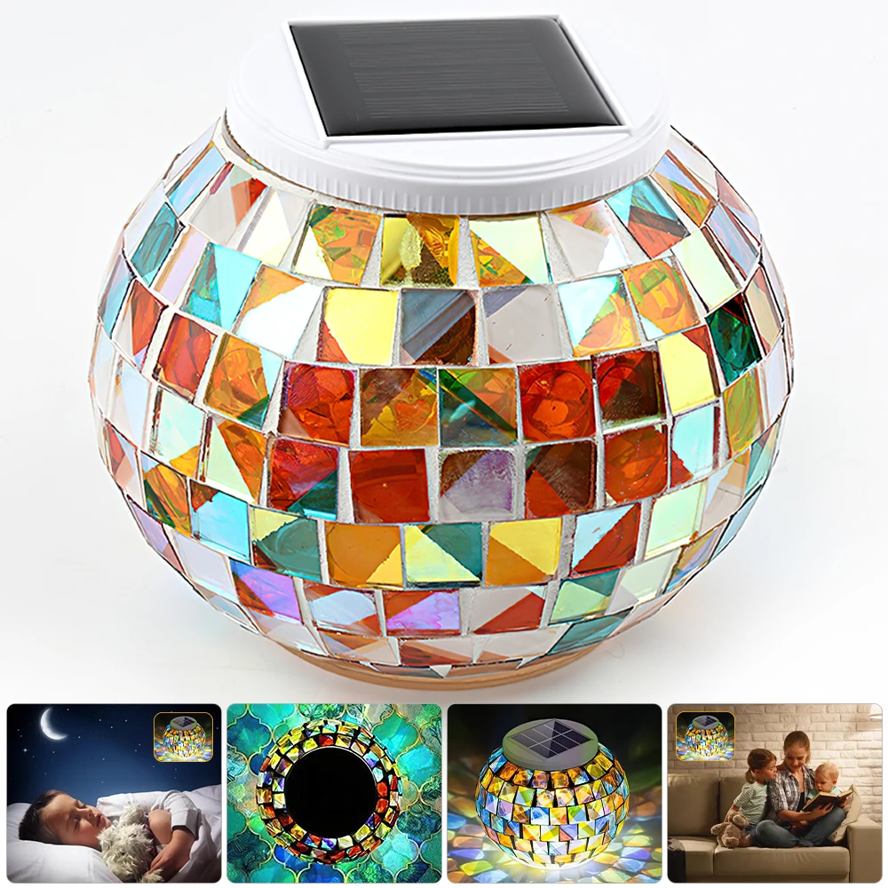 1/2pcs Solar Power LED Lamp Mosaic Glass Ball Lights Color Changing Garden Decoration Outdoor Solar Light for Christmas Party
1/2pcs Solar Power LED Lamp Mosaic Glass Ball Lights Color Changing Garden Decoration Outdoor Solar Light for Christmas Party