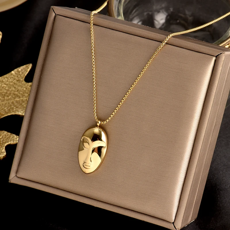 Colorfast 316L stainless steel necklace, simple and exquisite mask pendant, light luxury fashion women's gift jewelry
Colorfast 316L stainless steel necklace, simple and exquisite mask pendant, light luxury fashion women's gift jewelry