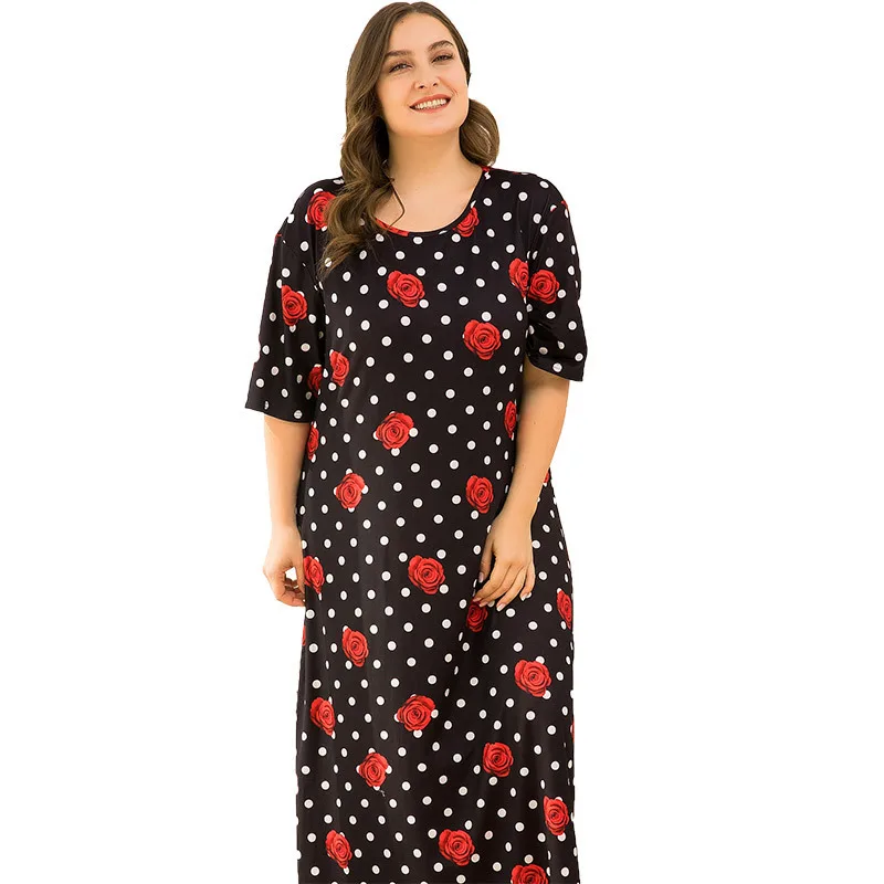 Plus Size Summer Women Sleepwear Long Nightdress Female Nightgown Printing Short Sleeve Nightwear Bathrobe Casual Soft Homewear
Plus Size Summer Women Sleepwear Long Nightdress Female Nightgown Printing Short Sleeve Nightwear Bathrobe Casual Soft Homewear