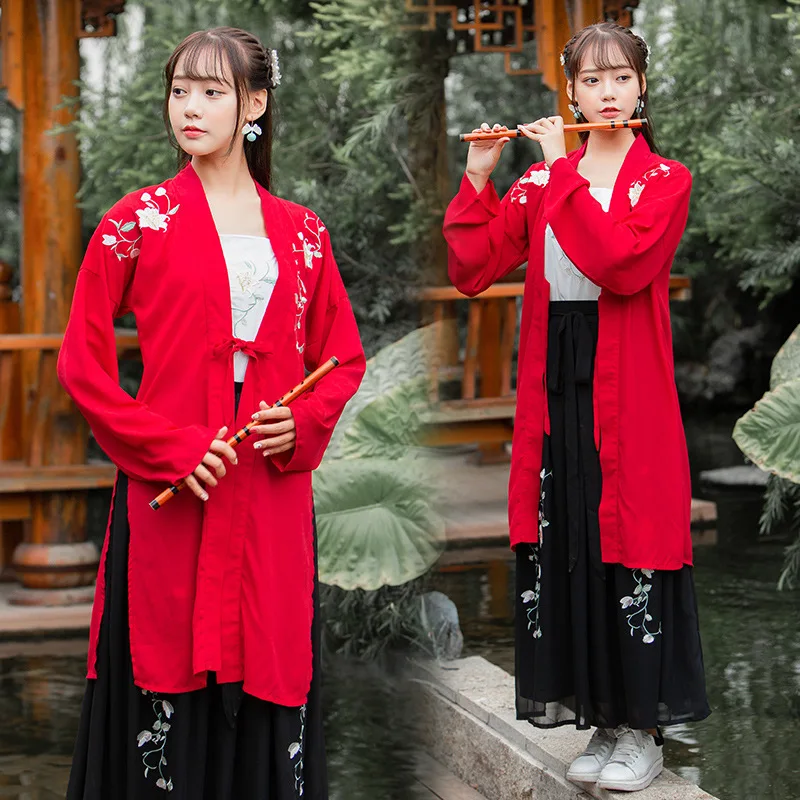 Free shipping ancient style Embroidery Flower mound sling waist length big swing skirt student performance dress class uniform 
Free shipping ancient style Embroidery Flower mound sling waist length big swing skirt student performance dress class uniform