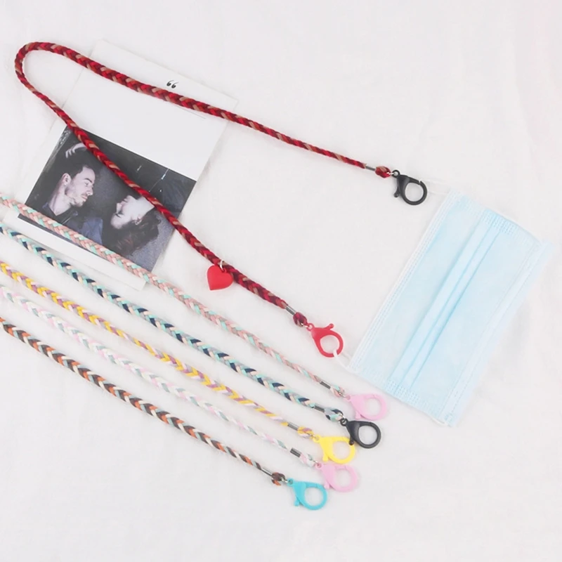 Kids Adult Candy Colorful Face Mask Holder Lanyard Weave Strap Cute Heart Pendant Eyeglass Anti-Lost Rope with Clips
Kids Adult Candy Colorful Face Mask Holder Lanyard Weave Strap Cute Heart Pendant Eyeglass Anti-Lost Rope with Clips