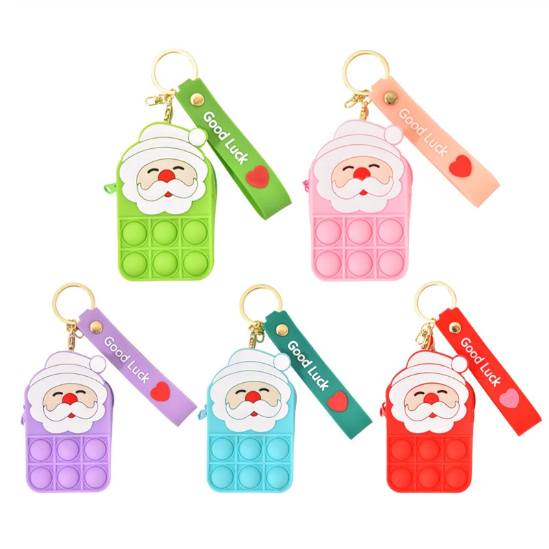 Pop It Fidget Stress Rainbow Push Bubble Antistress Children Sensory Toys Relieve Autism Santa's Wallet Key Chain Free Shipping
Pop It Fidget Stress Rainbow Push Bubble Antistress Children Sensory Toys Relieve Autism Santa's Wallet Key Chain Free Shipping