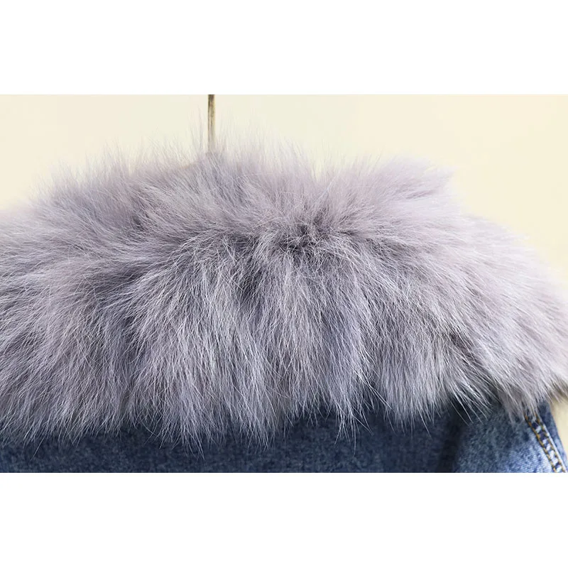 Big Fur Collar Fleece Liner Denim Jacket Women Outerwear Winter Thick Warm Loose Short Jeans Jacket Coat Female Chaquetas Mujer
Big Fur Collar Fleece Liner Denim Jacket Women Outerwear Winter Thick Warm Loose Short Jeans Jacket Coat Female Chaquetas Mujer