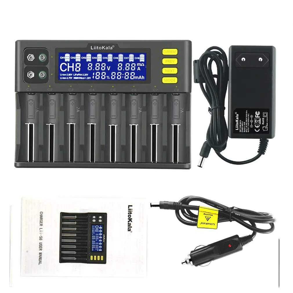 Lii-S8 зарядное устройство для 18650 26650 21700 литиевых NiMH батарей AA AAA Li-ion 3,7 V NiMH 1,2 V Li-FePO4 3,2 V IMR 3,8 V зарядное устройство
Lii-S8 зарядное устройство для 18650 26650 21700 литиевых NiMH батарей AA AAA Li-ion 3,7 V NiMH 1,2 V Li-FePO4 3,2 V IMR 3,8 V зарядное устройство