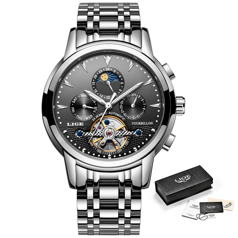 2020 LIGE Mechanical Mens watches top brand luxury watch men Business Military wristwatch men Tourbillon Fashion reloj hombres
2020 LIGE Mechanical Mens watches top brand luxury watch men Business Military wristwatch men Tourbillon Fashion reloj hombres