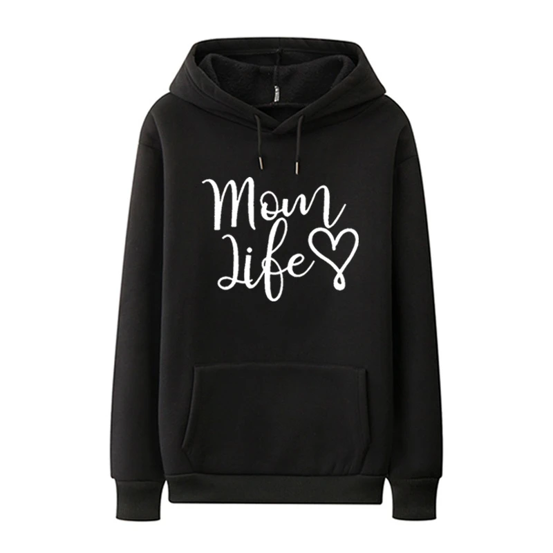 Толстовки Mom Life с надписью Love Graphic модные женские повседневные худи хлопковый