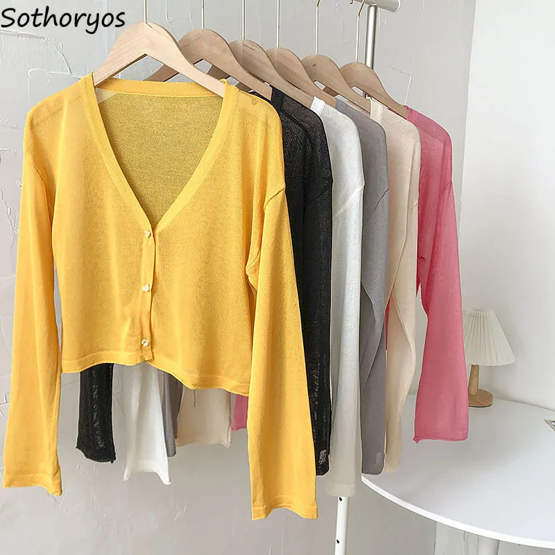 Cardigans Women Solid Elegant Simple Chic Retro Streetwear Casual All-match Korean Style Breathable V-neck Knitted Female Gentle
Cardigans Women Solid Elegant Simple Chic Retro Streetwear Casual All-match Korean Style Breathable V-neck Knitted Female Gentle