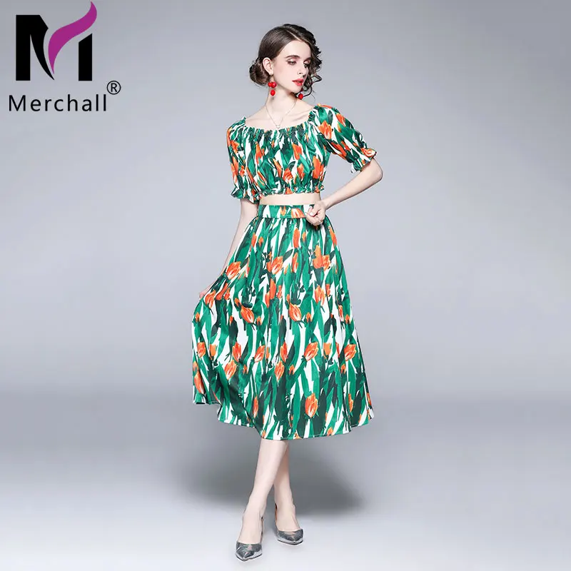 Merchall New Summer Holiday Woman Sexy Off Shoulder Ruffled Crop top and Long Floral Print Skirts Female Two Piece Sets M61133
Merchall New Summer Holiday Woman Sexy Off Shoulder Ruffled Crop top and Long Floral Print Skirts Female Two Piece Sets M61133
