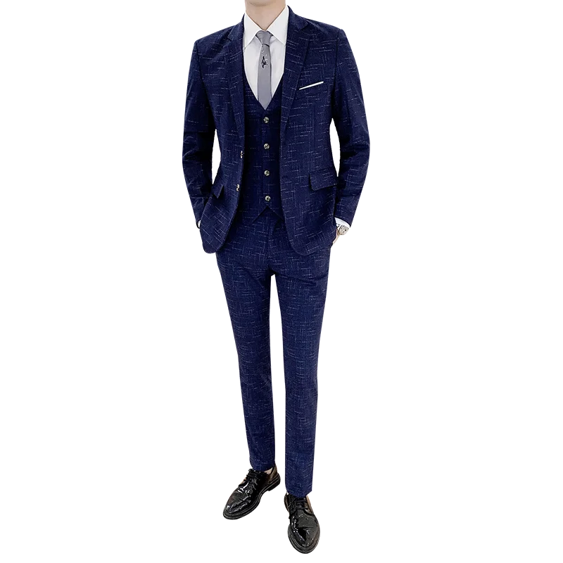 Autumn Winter Men Business Suit Black Navy Blue Gray Slim Fit Men Suit Jacket + Pants + Vest High Quality Men Suit 3piece Set
Autumn Winter Men Business Suit Black Navy Blue Gray Slim Fit Men Suit Jacket + Pants + Vest High Quality Men Suit 3piece Set