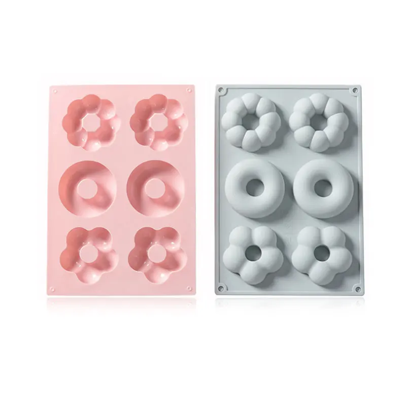 6 holes and 3 groups of different shapes of donut silicone mold DIY chocolate candy cake decoration tool kitchen baking mold
6 holes and 3 groups of different shapes of donut silicone mold DIY chocolate candy cake decoration tool kitchen baking mold