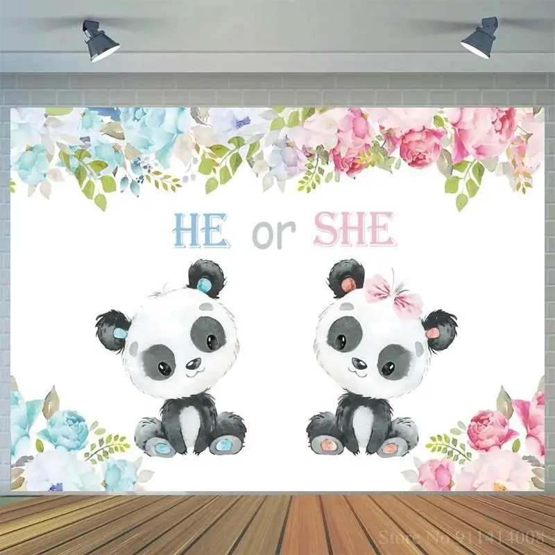 Cartoon Panda Floral Baby Shower Backdrop For Photography Boy or Girl Gender Reveal Party Background Dinner Table Decor
Cartoon Panda Floral Baby Shower Backdrop For Photography Boy or Girl Gender Reveal Party Background Dinner Table Decor