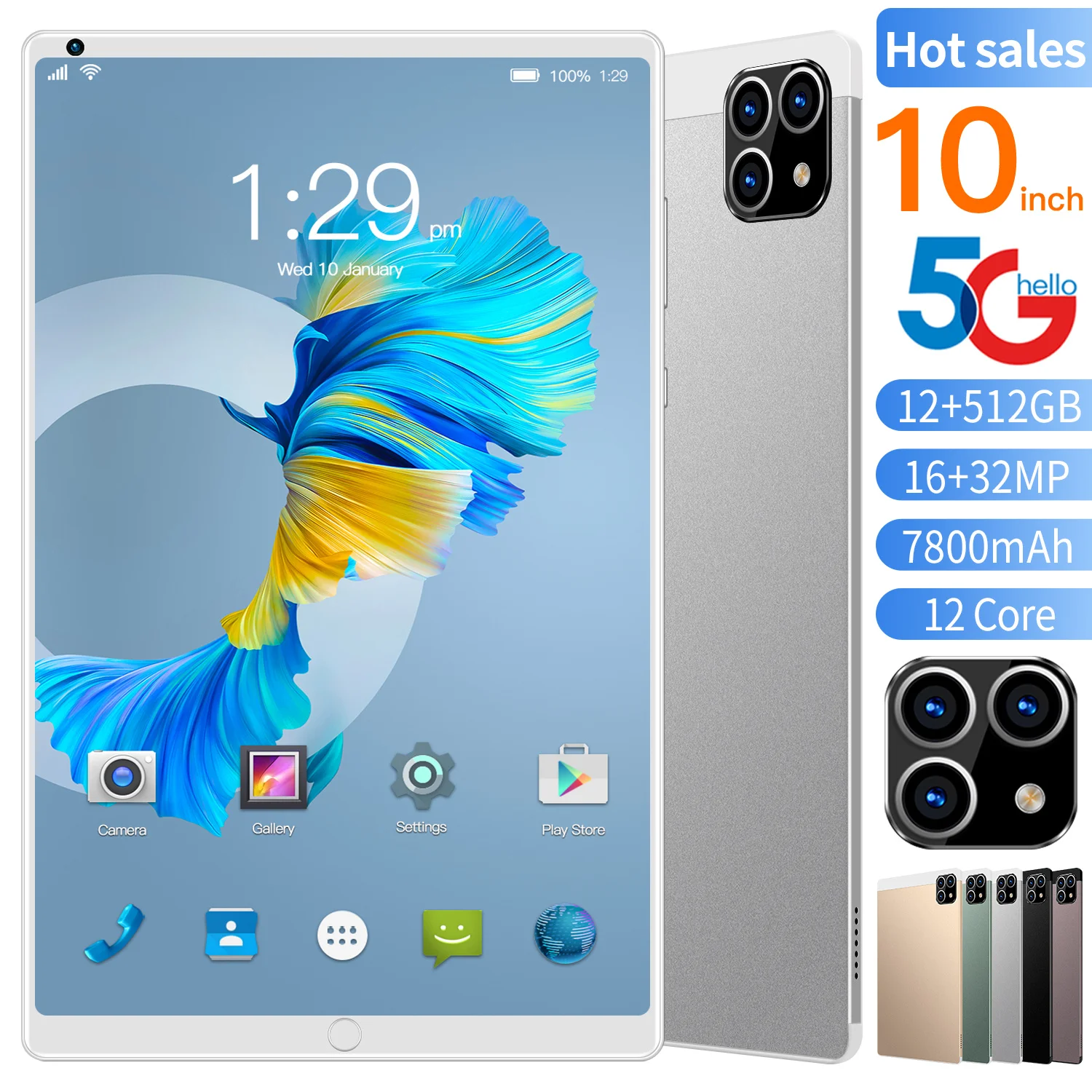 Top Selling Tablet PC 10.1Inch 5G 7800mAh Battery 12Core 12+512GB Tablets Global Version Undefined 16+32MP Camera Tablets PC
Top Selling Tablet PC 10.1Inch 5G 7800mAh Battery 12Core 12+512GB Tablets Global Version Undefined 16+32MP Camera Tablets PC