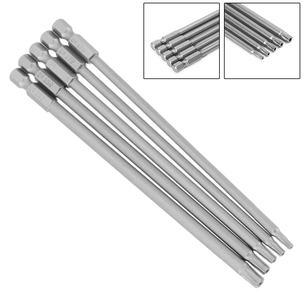T10 T15 T20 T25 T30 5pcs Torx Screwdriver Bit 150mm Length Long Steel Magnetic Security Electric Screw Driver Set
T10 T15 T20 T25 T30 5pcs Torx Screwdriver Bit 150mm Length Long Steel Magnetic Security Electric Screw Driver Set