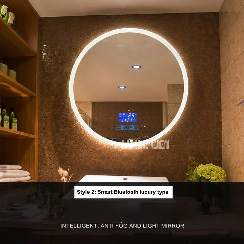 CTL304 New Upgrade 2-color Light Smart Mirror Wall-mounted LED Bathroom Mirror Round Touch Screen Vanity Mirror 110V/220V 4.8W/m
CTL304 New Upgrade 2-color Light Smart Mirror Wall-mounted LED Bathroom Mirror Round Touch Screen Vanity Mirror 110V/220V 4.8W/m