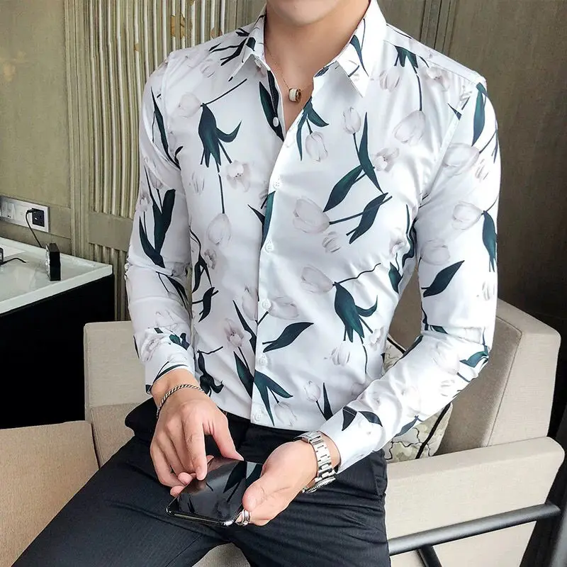 2021 Men Spring Autumn Print Casual Shirts Men Long Sleeve Slim Fit Dress Shirts Male Fashion Buttons Streetwear Blouses O197
2021 Men Spring Autumn Print Casual Shirts Men Long Sleeve Slim Fit Dress Shirts Male Fashion Buttons Streetwear Blouses O197