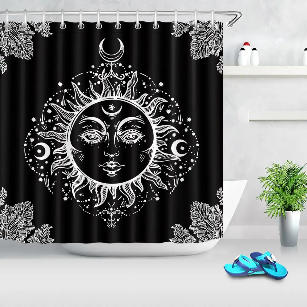 Sun Moon Black and White Shower Curtain Durable Ethnic Style Mildew Resistant Fabric Bathroom Shower Curtain Home Bathtub Decor
Sun Moon Black and White Shower Curtain Durable Ethnic Style Mildew Resistant Fabric Bathroom Shower Curtain Home Bathtub Decor