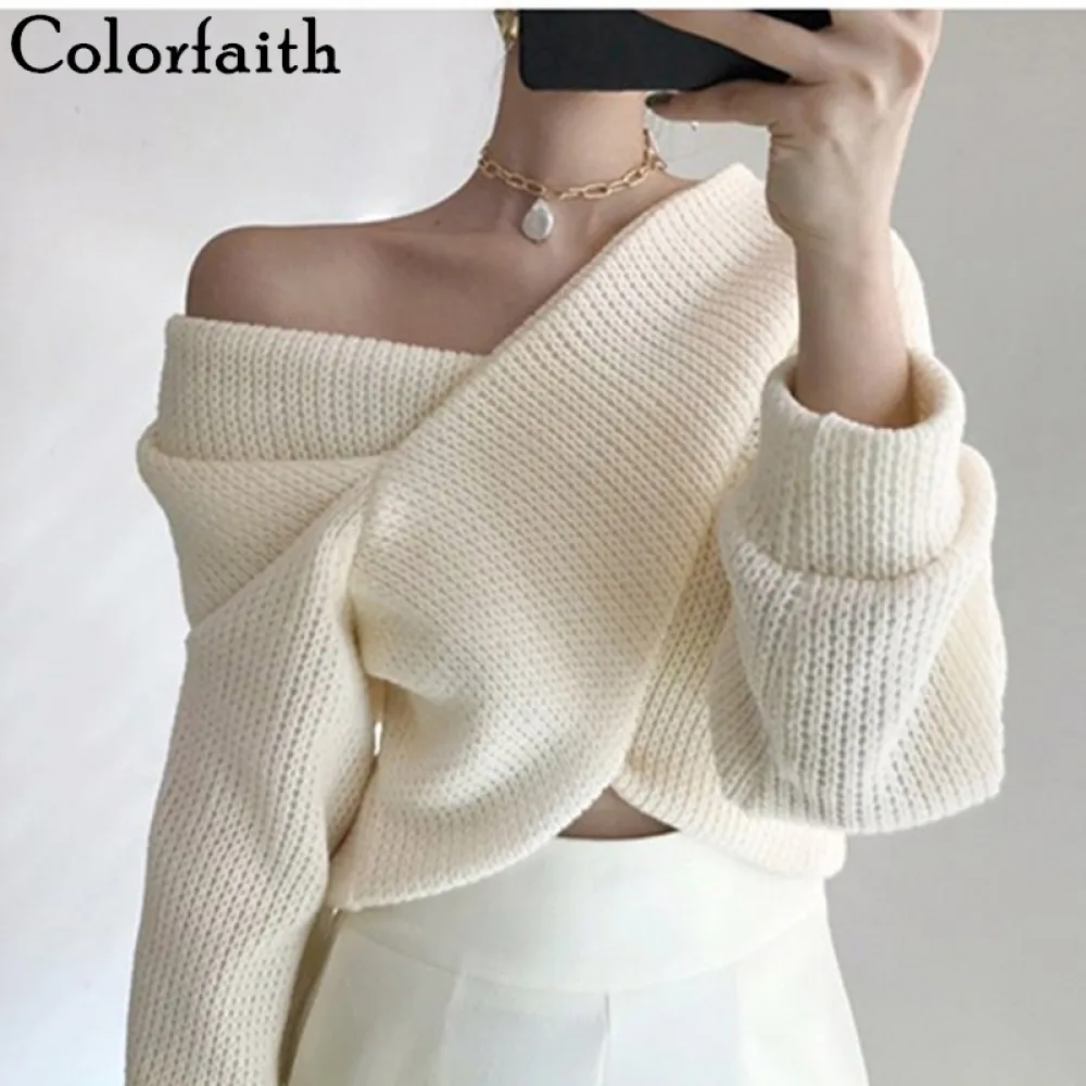 FAKUNTN Colorfaith 2021 Winter Spring Women Pullover V-Neck Pull Sexy Off Shoulder Sweater Knitted Korean Elegant Lady Jumpers
FAKUNTN Colorfaith 2021 Winter Spring Women Pullover V-Neck Pull Sexy Off Shoulder Sweater Knitted Korean Elegant Lady Jumpers