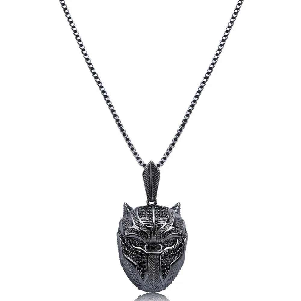 Черная маска Пантеры кулон хип-хоп украшения косплей ожерелье Девушка друг