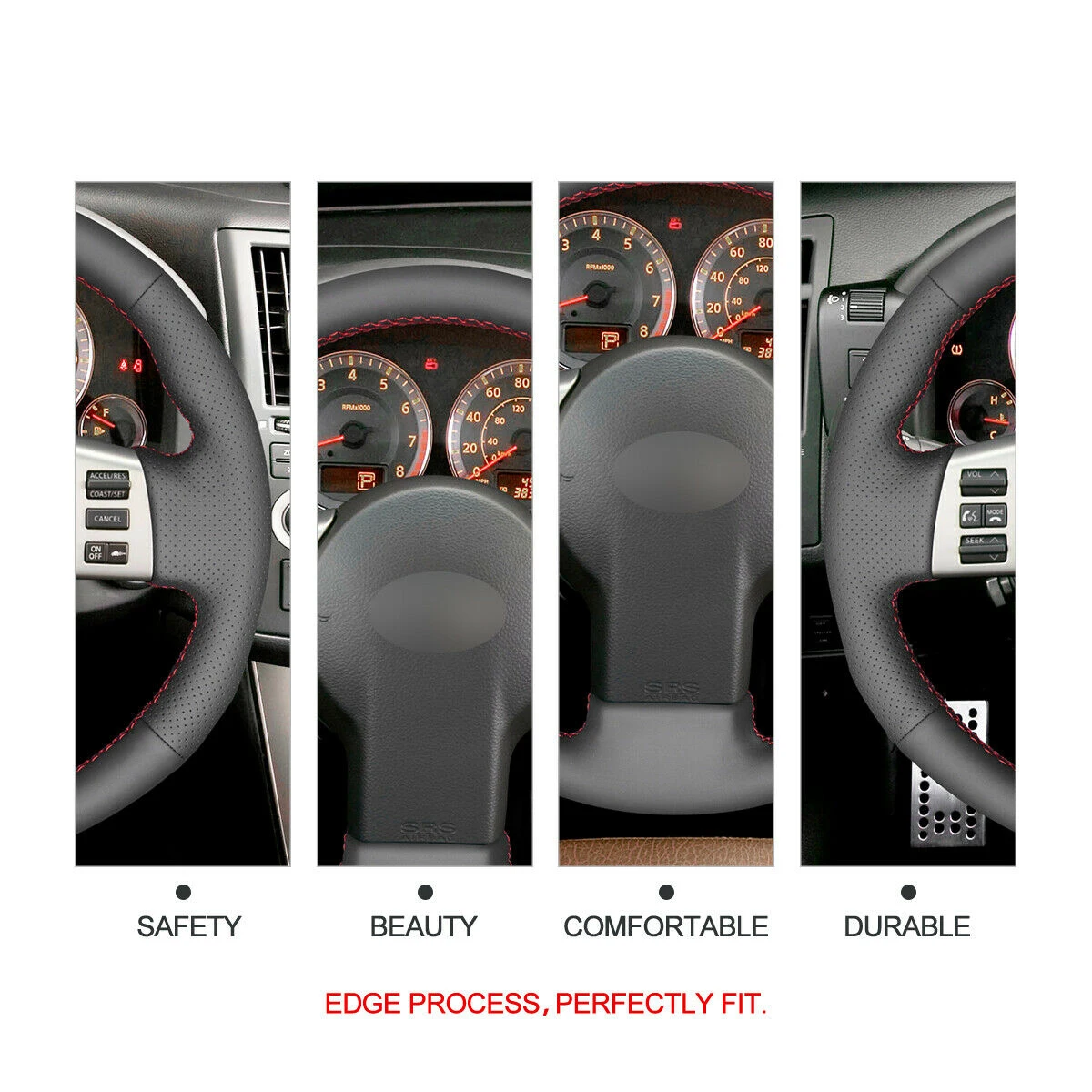 Hand Stitch Black Artificial Leather Car Steering Wheel Cover for Nissan 350Z 2003 - 2009
Hand Stitch Black Artificial Leather Car Steering Wheel Cover for Nissan 350Z 2003 - 2009