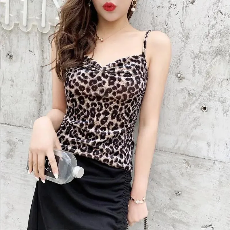 Women Leopard Print Mini Camisole Tops Women's Spring Summer Short Bottoming Shirts Sleeveless Sexy Tops Tees
Women Leopard Print Mini Camisole Tops Women's Spring Summer Short Bottoming Shirts Sleeveless Sexy Tops Tees
