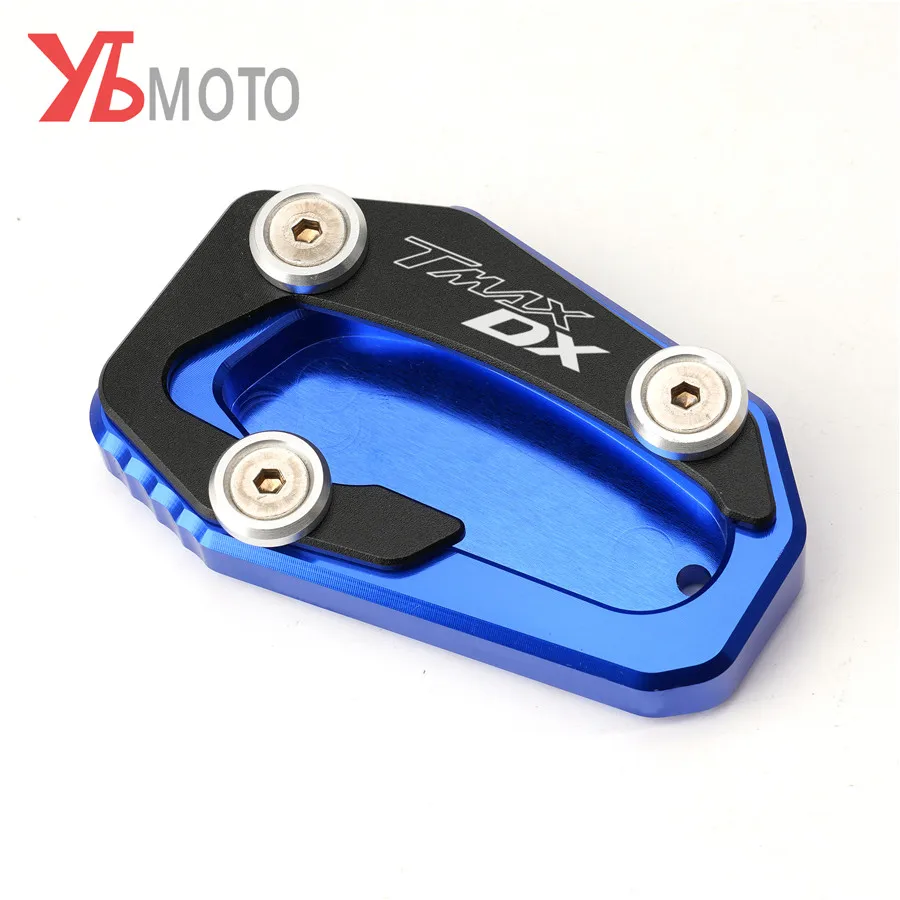 

LOGO TMAX DX Motorcycle Side Stand Foot Enlargement kick stand extension Plate For Yamaha TMAX 530 DX TMAX530 2017 2018 2019