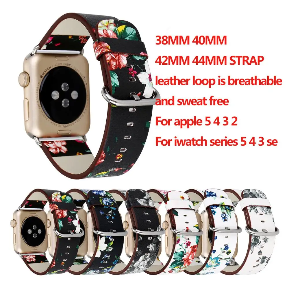 Ремешок для Apple watch 38 40 42 44 мм, кожаный Цветочный браслет с шелковым экраном для Iwatch 5 432
Ремешок для Apple watch 38 40 42 44 мм, кожаный Цветочный браслет с шелковым экраном для Iwatch 5 432