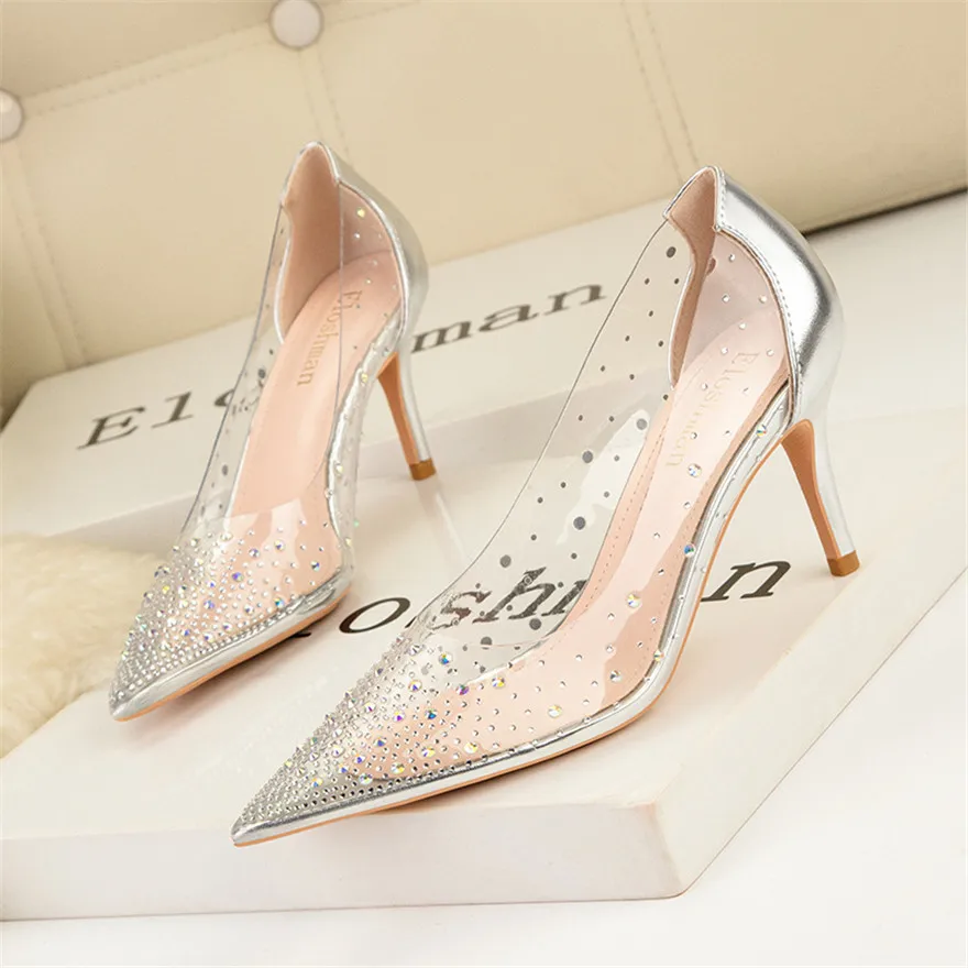 Sexy Transparent Crystal Women Pumps Autumn Black Silver PU Leather High Heels Stiletto Ladies Slip-on Party Bride Shoes Pointed
Sexy Transparent Crystal Women Pumps Autumn Black Silver PU Leather High Heels Stiletto Ladies Slip-on Party Bride Shoes Pointed