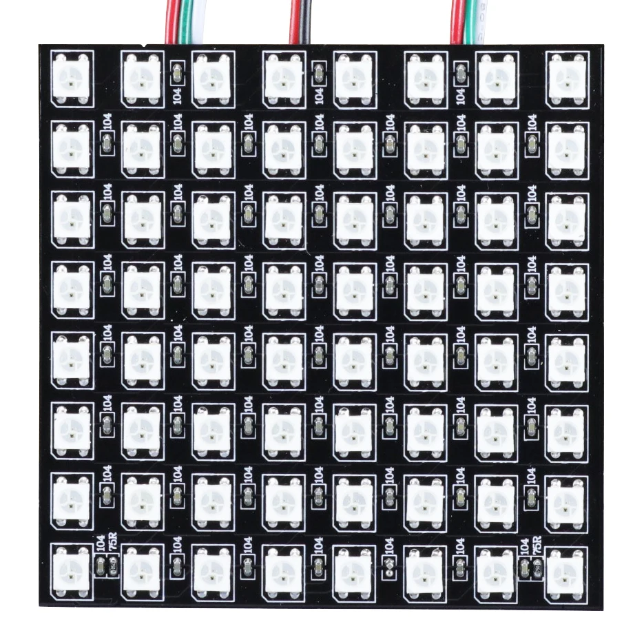 led WS2812B display 8x8 pixels full color programmable WS2812B flexible screen 64 pixels DC5V SMD5050RGB led changeable color
led WS2812B display 8x8 pixels full color programmable WS2812B flexible screen 64 pixels DC5V SMD5050RGB led changeable color