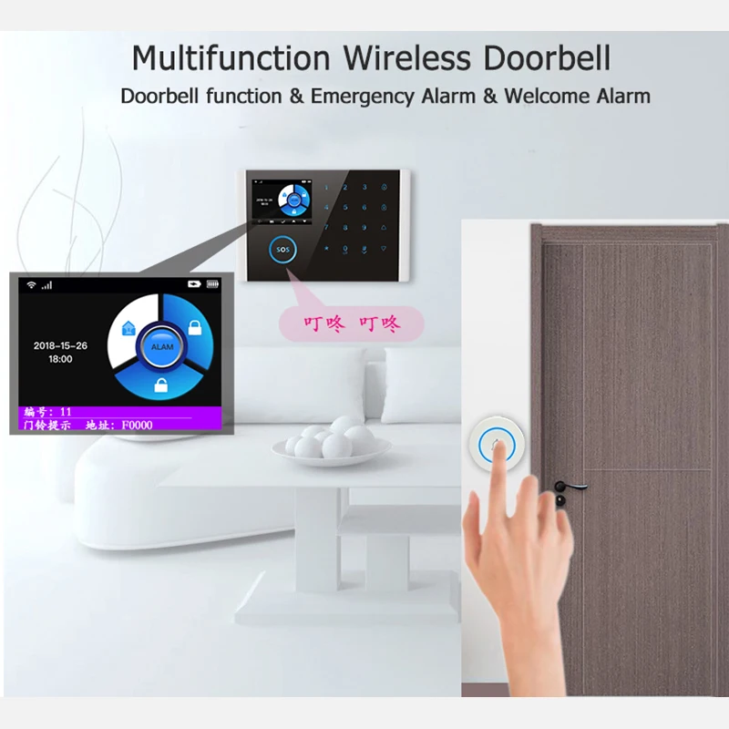White Wireless Doorbell Door Bell Button for Home Security Alarm System 433MHz Alarm System Door Bell Detector Induction Alarm
White Wireless Doorbell Door Bell Button for Home Security Alarm System 433MHz Alarm System Door Bell Detector Induction Alarm