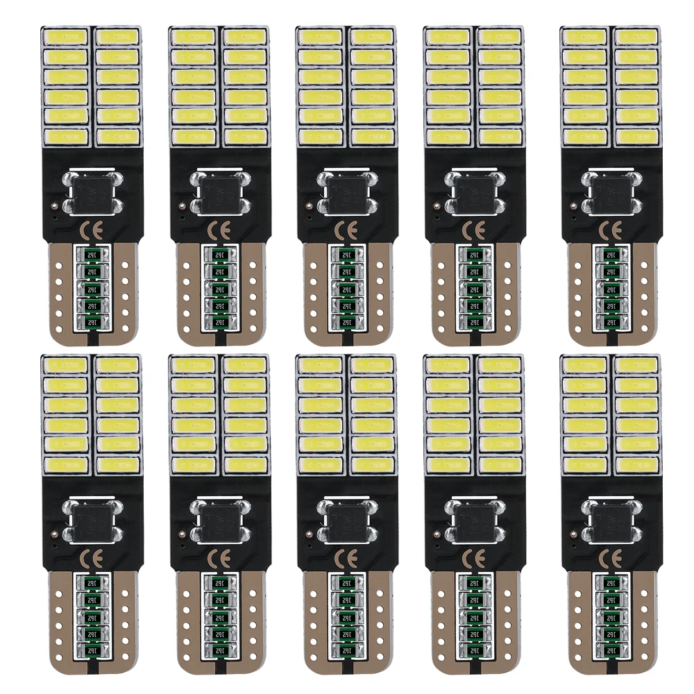 10PCS W5W T10 LED Bulbs Canbus 4014 24SMD 12V 6000K 194 168 LED Car Interior Map Dome Lights Parking Light Auto Signal Lamp
10PCS W5W T10 LED Bulbs Canbus 4014 24SMD 12V 6000K 194 168 LED Car Interior Map Dome Lights Parking Light Auto Signal Lamp