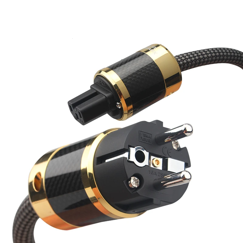 6N Pure Silver Audio Power Cable Audiophile HiFi Speaker Wire EU / US Version Red Copper Rhodium Plated Power Plug
6N Pure Silver Audio Power Cable Audiophile HiFi Speaker Wire EU / US Version Red Copper Rhodium Plated Power Plug