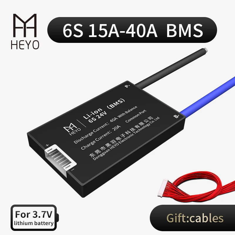 Литий ионный аккумулятор bms 6S 24V 15A 20A 30A 40A PCM PCBA 18650 аксессуары для комплект литий