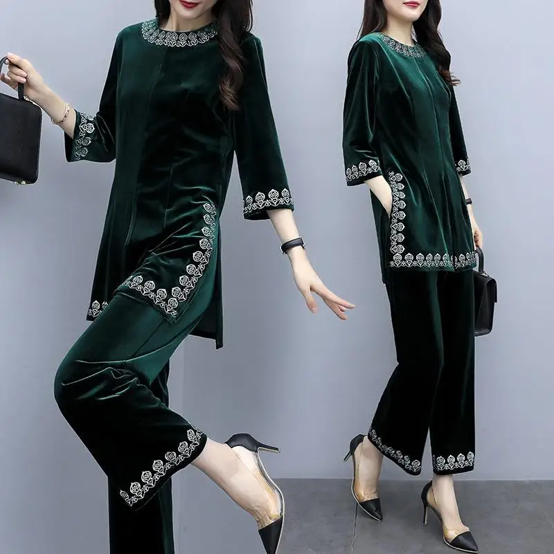 Embroidered Velvet Suit Design 2 Piece Set Women Ensemble Costume Femme 2 Pieces Pantalon Trendy Luxury Women's Clothing
Embroidered Velvet Suit Design 2 Piece Set Women Ensemble Costume Femme 2 Pieces Pantalon Trendy Luxury Women's Clothing