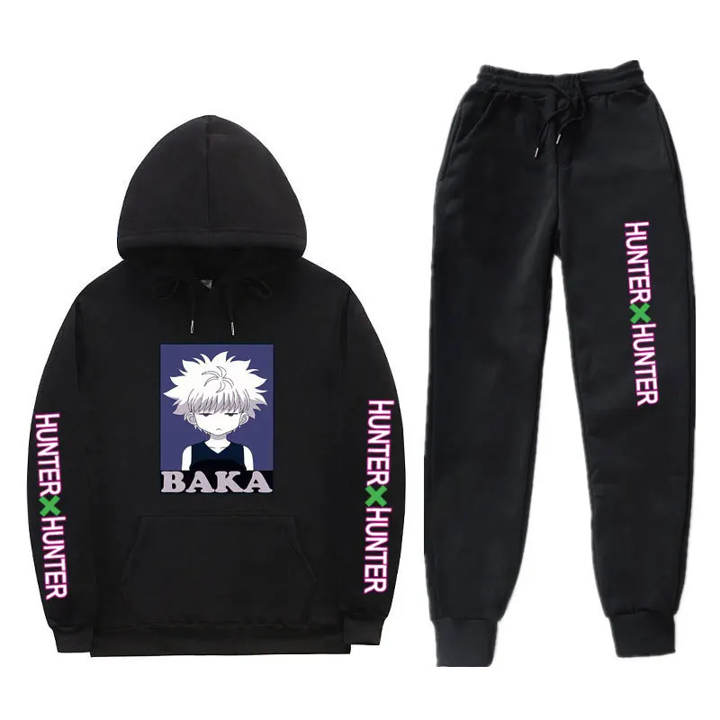 Japanese Anime Hunter X Hunter Autumn Winter Men Women thick fleece suit 2 pieces sets hoodies sweatshirt and pants suits 
Japanese Anime Hunter X Hunter Autumn Winter Men Women thick fleece suit 2 pieces sets hoodies sweatshirt and pants suits