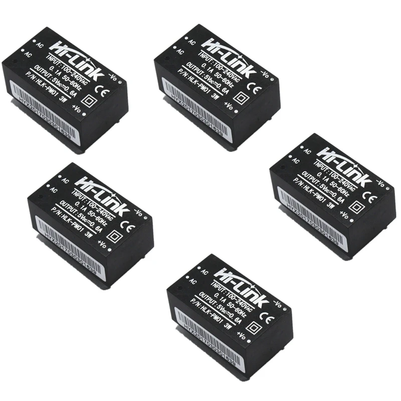 5Pcs HLK-PM01 AC-DC 220V To 5V Step-Down Power Supply Module Smart Home Switching Power Supply Module
5Pcs HLK-PM01 AC-DC 220V To 5V Step-Down Power Supply Module Smart Home Switching Power Supply Module