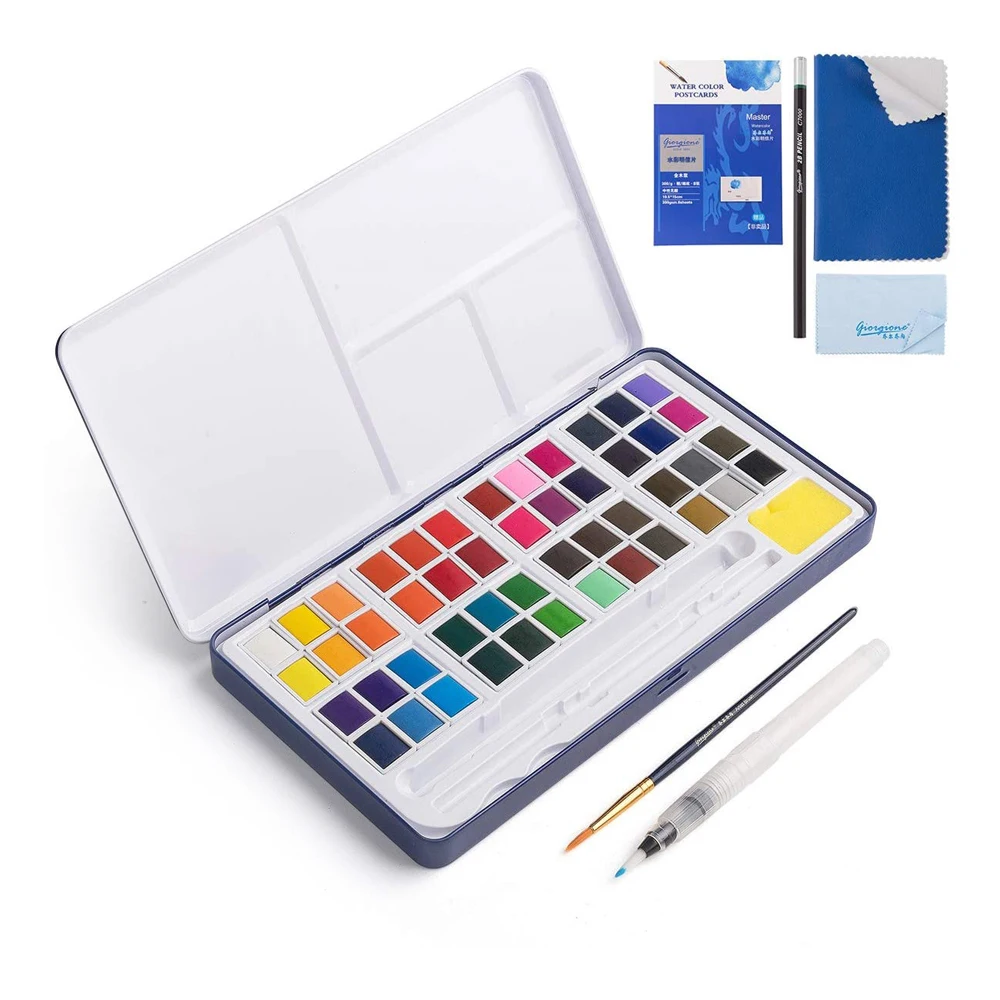 Giorgione 48 Color Solid Watercolor Concentrated Pigment Tool Set High Water Soluble Extensibility Brush Pencil for Kids Arts
Giorgione 48 Color Solid Watercolor Concentrated Pigment Tool Set High Water Soluble Extensibility Brush Pencil for Kids Arts