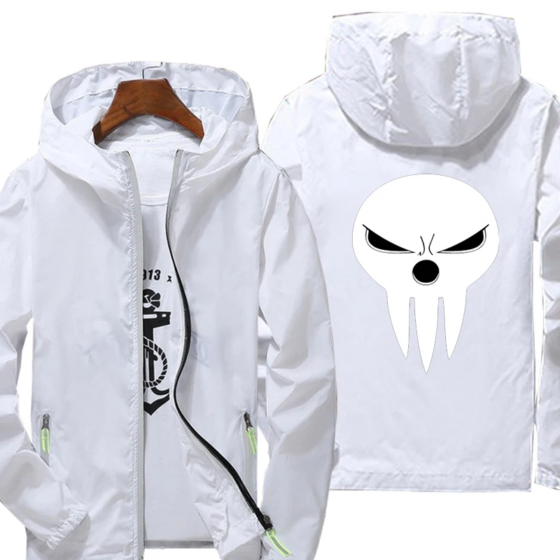Jackets men women Soul Eater print pattern Spring casual waterproof Hooded Jacket Men Anime print Zipper Thin Windbreaker
Jackets men women Soul Eater print pattern Spring casual waterproof Hooded Jacket Men Anime print Zipper Thin Windbreaker