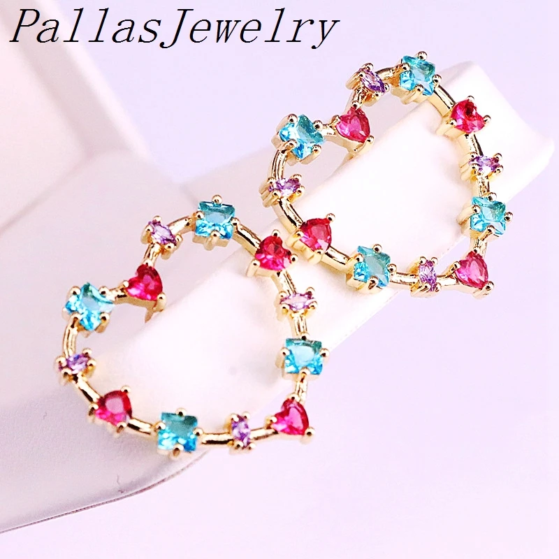 10Pairs New Gold Color Colorful Multi cubic zirconia Heart charm girl women stud earring party jewelry
10Pairs New Gold Color Colorful Multi cubic zirconia Heart charm girl women stud earring party jewelry