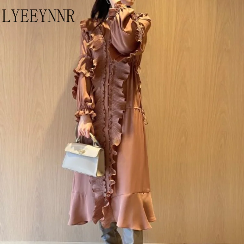 LYEEYNNR Japan Style Ruffles Dress Women Solid Color O Neck Lace Up Long Sleeve Autumn Holiday Dresses New Arrival Cllothing
LYEEYNNR Japan Style Ruffles Dress Women Solid Color O Neck Lace Up Long Sleeve Autumn Holiday Dresses New Arrival Cllothing