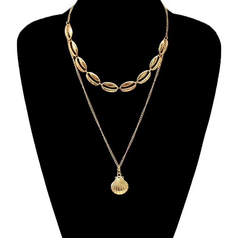 Bohemian Alloy Shell Double Layer Necklace Pendant Summer Beach Clavicle Chain Necklaces for Women Fashion Collares Jewelry
Bohemian Alloy Shell Double Layer Necklace Pendant Summer Beach Clavicle Chain Necklaces for Women Fashion Collares Jewelry